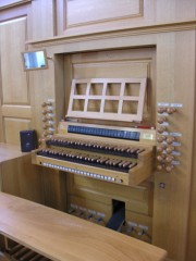 La console en fenêtre de l'orgue. Cliché personnel