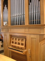 Vue de la console de l'orgue. Cliché personnel