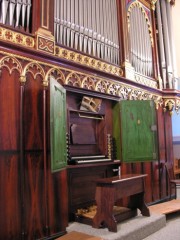 La console en fenêtre de l'orgue. Cliché personnel