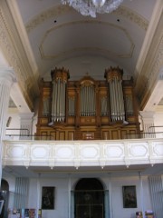 Vue de l'orgue Spaich depuis la nef. Cliché personnel