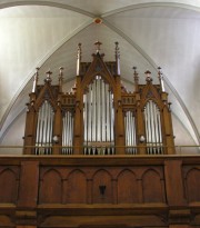 L'orgue de Treyvaux vu de face au zoom. Cliché personnel