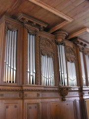 Temple du Locle. Buffet de l'orgue. Cliché personnel