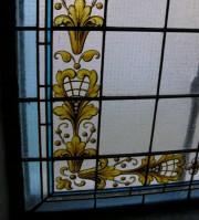 Temple du Locle. Détail d'une vitrail. Cliché personnel
