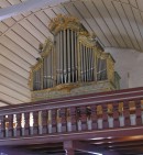 Vue de l'orgue de l'église de Guggisberg (Moser / Wälti, 1981). Cliché personnel (nov. 2007)