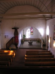 Vue de la nef depuis la tribune de l'orgue. Cliché personnel