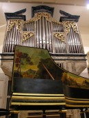 Clavecin Kennedy (et orgue St-Martin), Conservatoire de La Chaux-de-Fonds. Cliché personnel (déc. 2007)