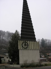 Vue du clocher de la David-Kirche de Flamatt. Cliché personnel