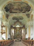 Vue intérieure de l'église de l'abbaye de Fiecht. Crédit: //de.wikipedia.org/