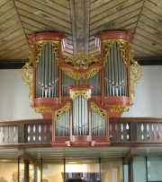 Vue de l'orgue Metzler de face (avec zoom). Cliché personnel