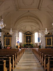 Vue intérieure générale de l'église en direction du choeur. Cliché personnel