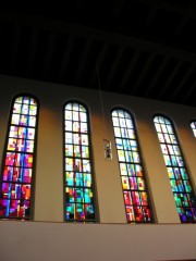 Certains vitraux de la Friedenskirche. Cliché personnel