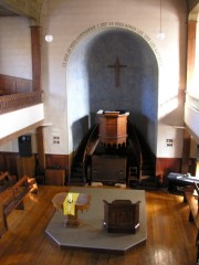 Vue de la nef depuis la tribune de l'orgue. Cliché personnel