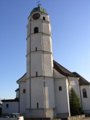 Vue de l'église de Winznau (St. Karl). Cliché personnel (09.02.2008)