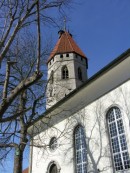 Vue de la Stadtkirche de Thoune. Cliché personnel (fév. 2008)