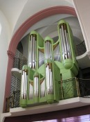Vue de l'orgue Füglister (2004) du Sacré-Coeur d'Ouchy, Lausanne. Cliché personnel (mars 2008)