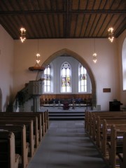 Vue de la nef de l'église de Sumiswald. Cliché personnel