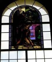 La Neuveville. Blanche Eglise, autre vitrail de la Nef (1936). Cliché personnel