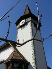 Clocher de la Dorfkirche de Spiez. Cliché personnel