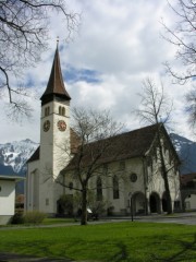 Eglise réformée (Schlosskirche) d'Interlaken. Cliché personnel (avril 2008)