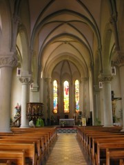 Cressier. Eglise catholique, vue de la nef. Cliché personnel