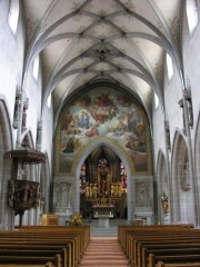 Vue intérieure de la nef en direction du choeur. Cliché personnel