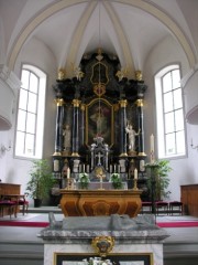 Vue du maître-autel à Wolfenschiessen. Cliché personnel