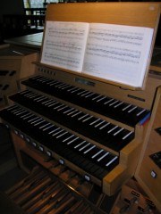 La console de l'orgue d'Hergiswil. Cliché personnel