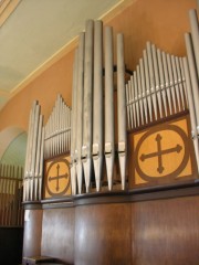 Le Landeron, église catholique, l'orgue Dumas (1950). Cliché personnel