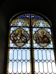 Un exemple de vitrail à l'église de Marly. Cliché personnel
