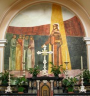 Vue détaillée de la fresque de la chapelle droite (par R. Pasotti). Cliché personnel