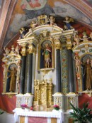 Le maître-autel de l'église de Cama: du grand art baroque. Cliché personnel (fin mai 2008)