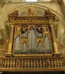 Buffet de l'orgue gauche (Nord), baroque, cathédrale de Côme (art baroque). Cliché personnel (fin mai 2008)