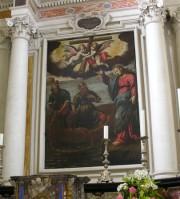 Toile retable du maître-autel: Vocazione dei S. Andrea e Pietro, Salvatore Pozzi, milieu 17ème s. Cliché personnel