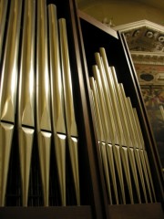 Autre vue des tuyaux de la Montre, orgue. Cliché personnel