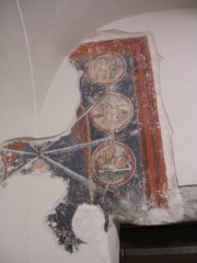Autre fragment de peinture murale ancienne, dans l'entrée. Cliché personnel