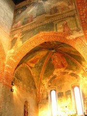 Vue des peintures murales de l'arc triomphal (vers 1340). Cliché personnel