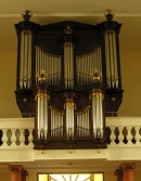 Vue de l'orgue C. Guerrier (1983), buffet Callinet à Hirsingue. Cliché personnel (juin 2008)